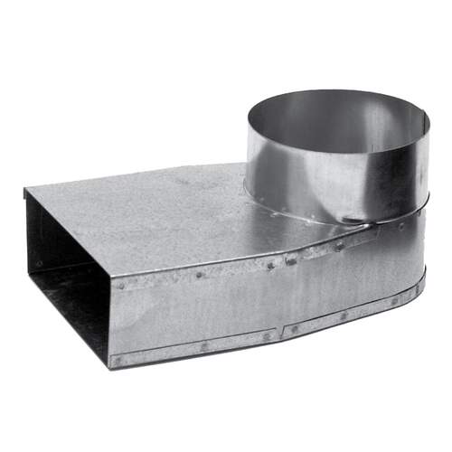 R-vent Spiro instort lepehoek 80 x 170 mm Ø125 mm sendzimir verzinkt symmetrisch