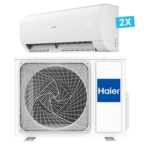 Haier Pearl Multi-split 2x binnenunit 3,5 kW + 1x buitenunit 7,0 kW R32 wit (incl. 2x IR afstandsbediening en Wifi-module)