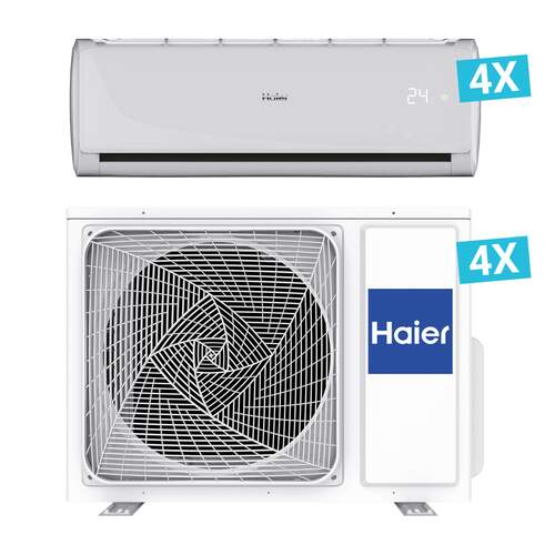 Haier Tundra Plus 4x binnen + 4x buitenunit R32 (incl. 4x IR afstandsbediening en Wifi-module)