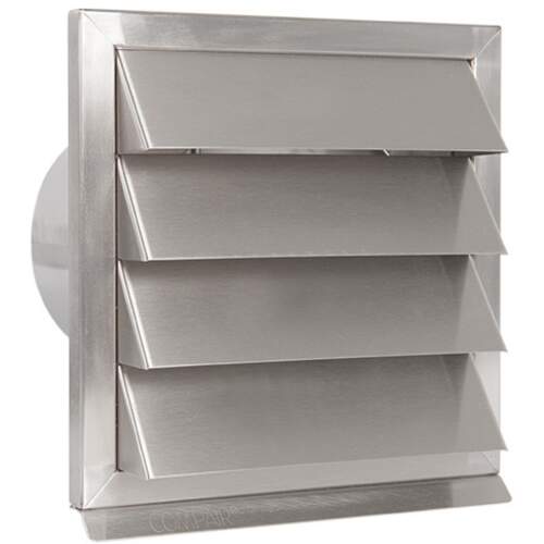 Nedco ECO+ RVS buitenrooster Ø150 mm met vaste lamellen