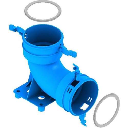 Burgerhout Hybalans+ bochtstuk 90° 75mm kunststof blauw