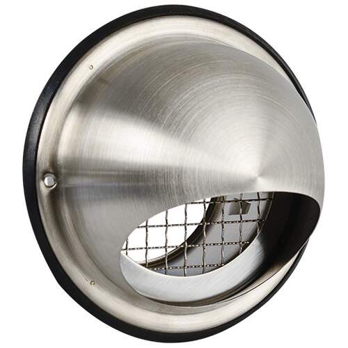 Nedco buitenrooster Ø100 mm RVS bol model inclusief grof gaas