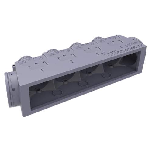 Tecnosystemi Eolo EPS plenum 1260 x 280 x 350 mm met 6 aansluitingen