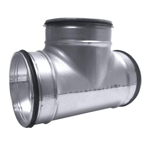 R-vent Spiro safe geperst T-stuk Ø315 - 224 mm 90° sendzimir verzinkt