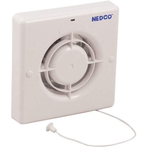 Nedco CR 100TP badkamer/toiletventilator 100mm 85 m³/h wit kunststof met trekkoord en timer