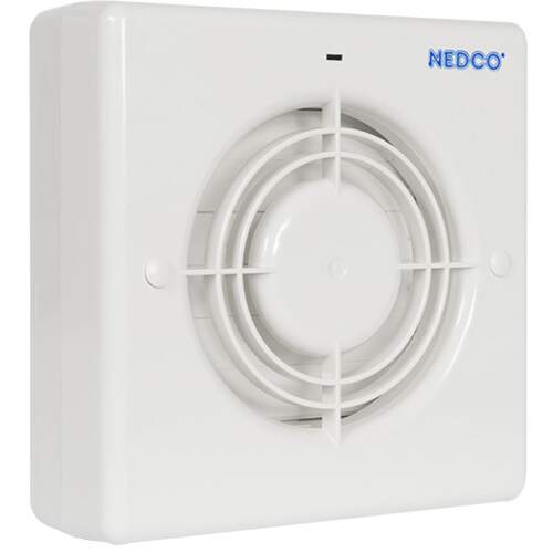Nedco CR 120A badkamer/toiletventilator 120mm 130 m³/h wit kunststof met automatische lamellen