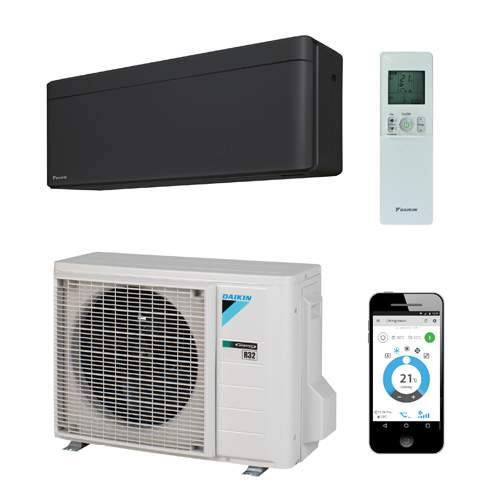 Daikin Stylish binnen + buitenunit zwart R32 (inclusief IR afstandsbediening en WLAN)