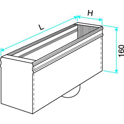 Aldes MTF3 plenumbak 500 x 100 mm Ø125 mm t.b.v. wandrooster