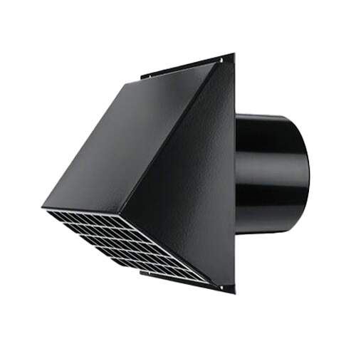 Burgerhout ventilatie muurrooster Ø125 mm zwart