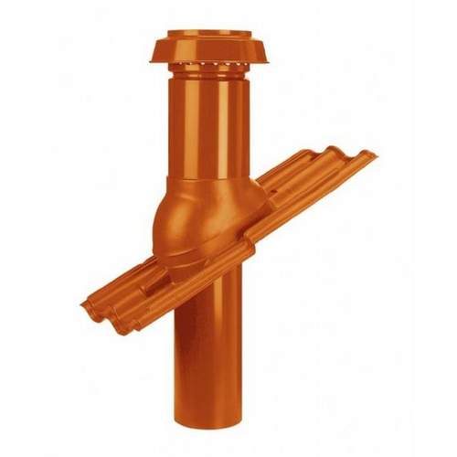 Burgerhout WTW 3000 geïsoleerde ventilatiedakdoorvoer Ø180/150 mm L=989 terracotta