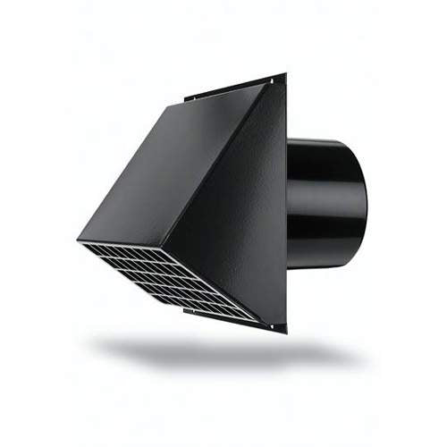 Burgerhout ventilatie muurrooster Ø160 mm zwart